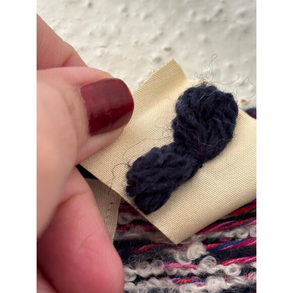 Anthropologie Sleeping On Snow Midland Fair Isle Sweater Poncho Blue XS/S Wool - Picture 12 of 14